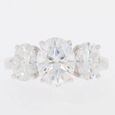 Sterling Silver Semi Mount Ring Setting Oval OV 9X7mm Oval OV 7X5mm 3 Stones - Syzjewelry